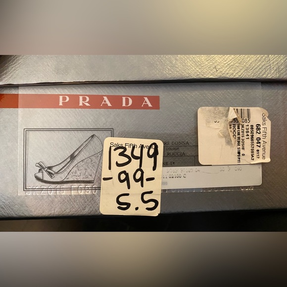 Authentic PRADA Logo Espadrilles Wedge Heels Shoes - 35.5 - Picture 10 of 10